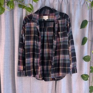 American Eagle Outfitters Plaid Shirt - Green, Pink, Black Women's Size Xs